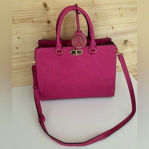 DASEIN Women Handbag Ladies Work Purse Satchel Tote Handle Shoulder Bag Fuschia